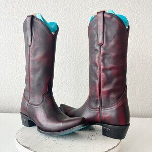 Lane EMMA JANE Womens Cowboy Boots 7.5 Black Cherry Western Cowgirl Mid Calf